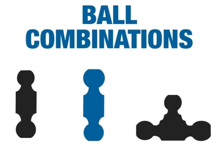 Dual Ball 3in Black 4.5" Drop